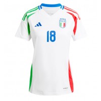 Camiseta Italia Nicolo Barella #18 Segunda Equipación Replica Eurocopa 2024 para mujer mangas cortas
